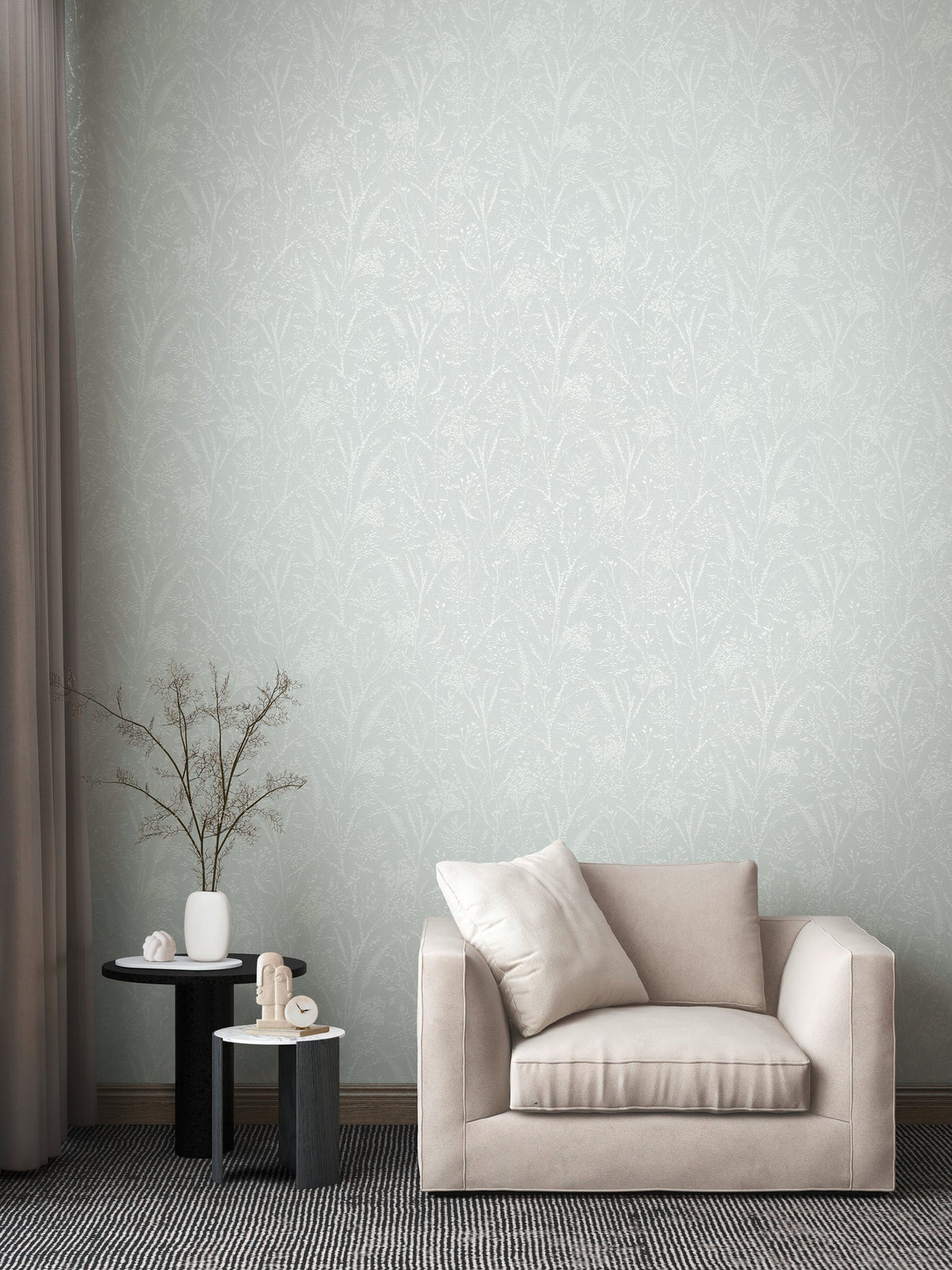 Papel pintado tejido no tejido verde diseño ramas y follaje - Matex - Imagen 2