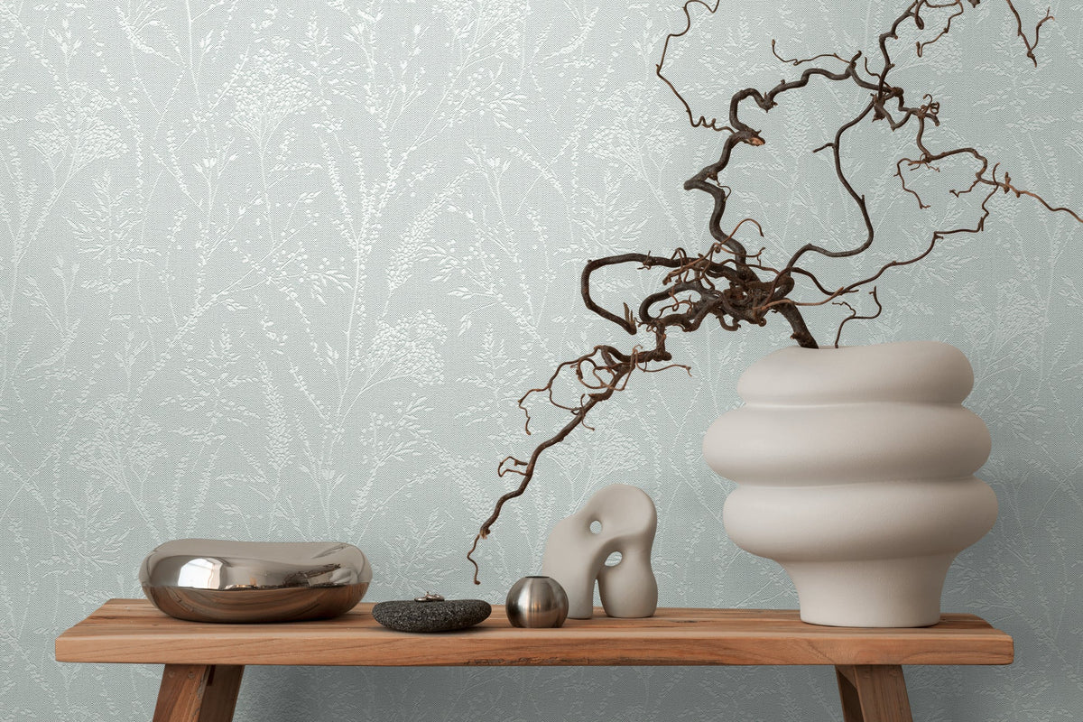 Papel pintado tejido no tejido verde diseño ramas y follaje - Matex - Imagen 4
