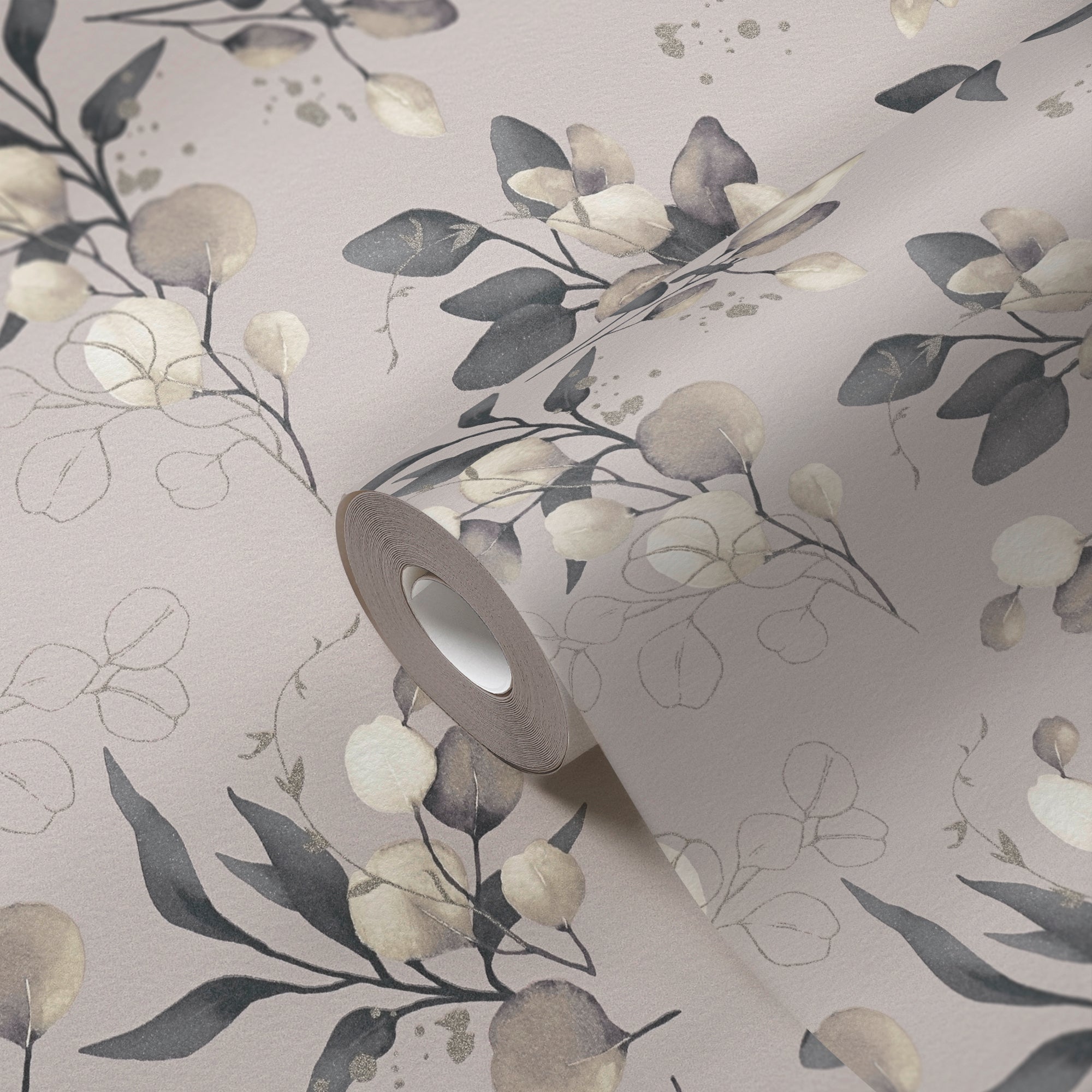 Hochwertige Vliestapete Beige Floral
