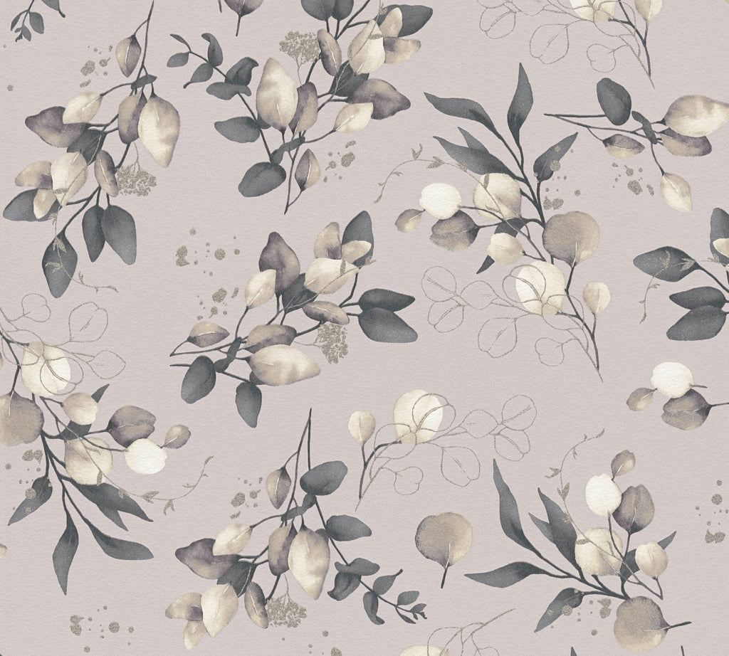Hochwertige Vliestapete Beige Floral