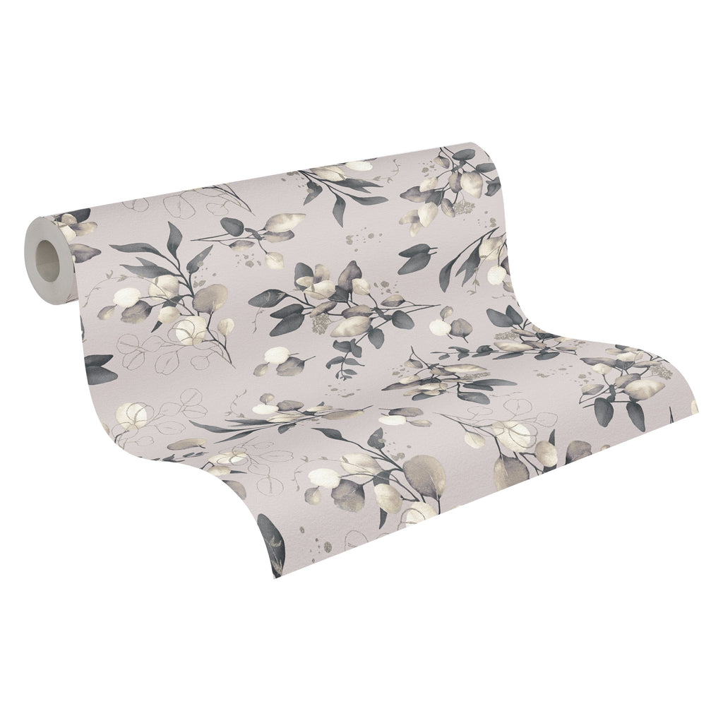 Hochwertige Vliestapete Beige Floral