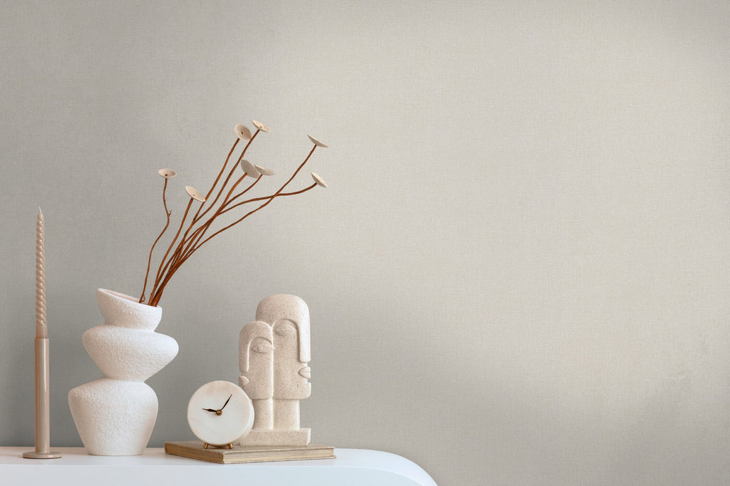 Hochwertige Vliestapete Beige Unitapete