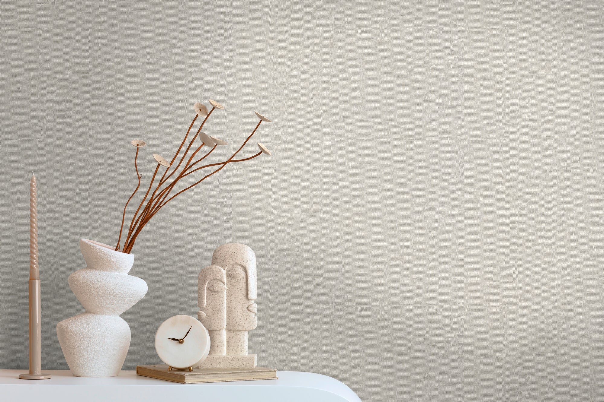 Hochwertige Vliestapete Beige Unitapete