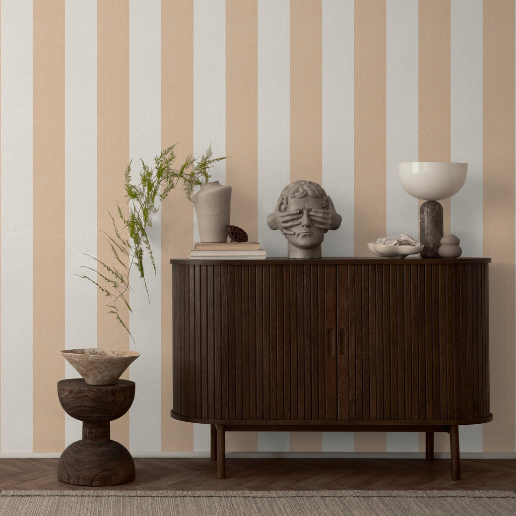 Hochwertige Vliestapete Orange Streifentapete