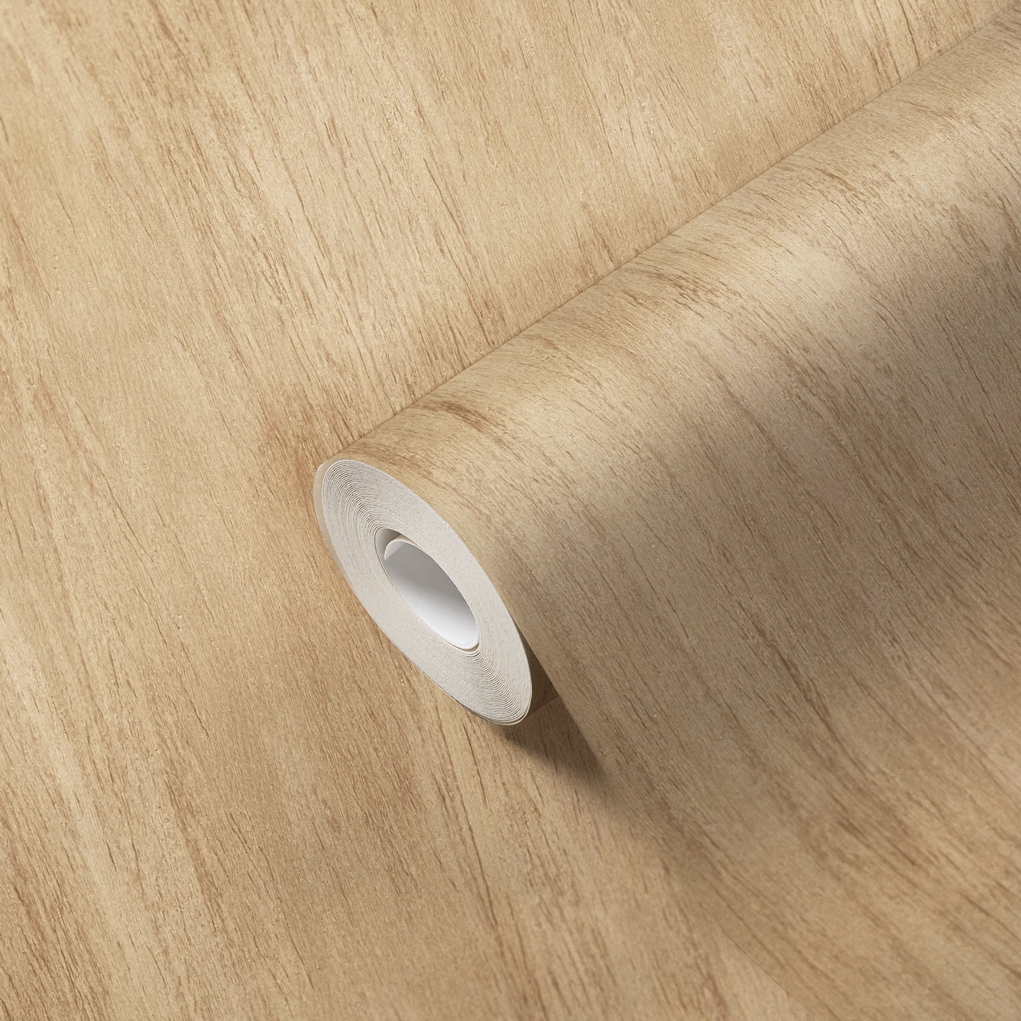 Hochwertige Vliestapete Beige Holzoptik
