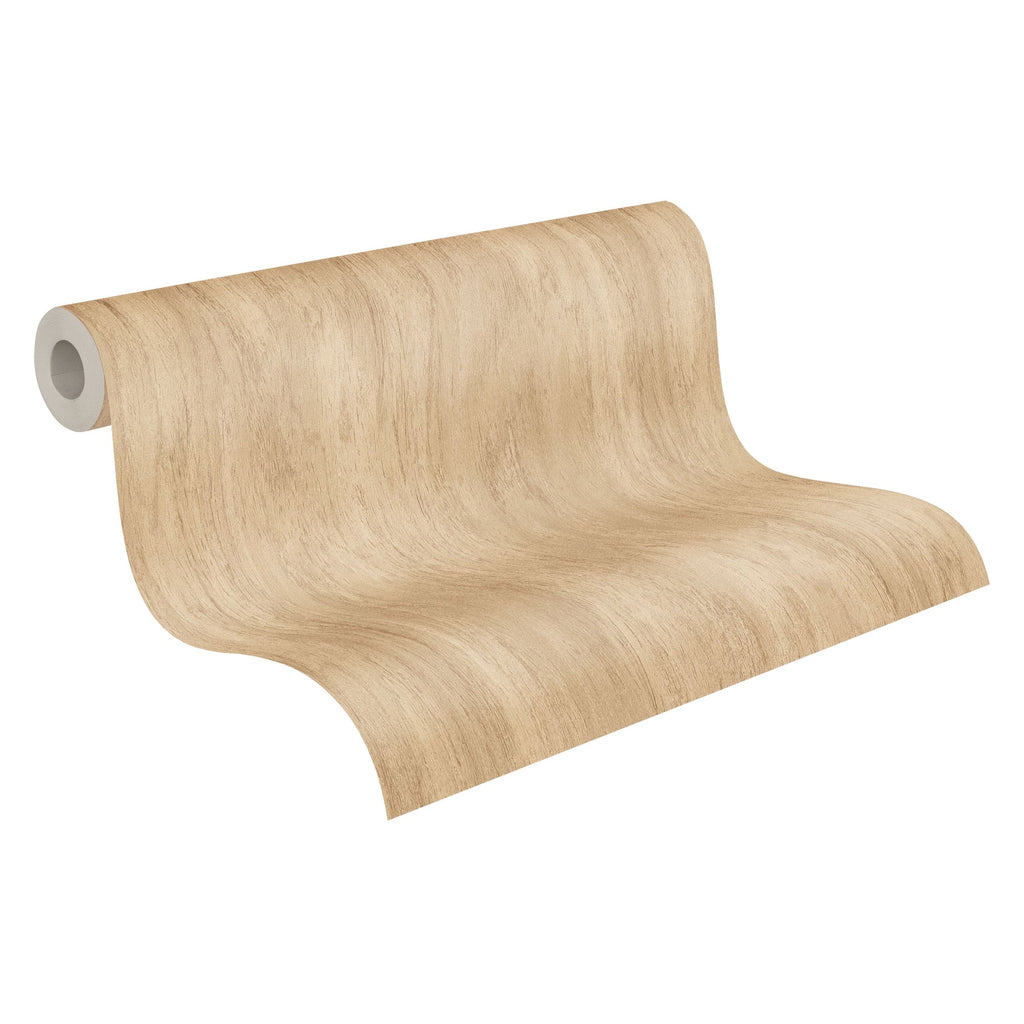 Hochwertige Vliestapete Beige Holzoptik