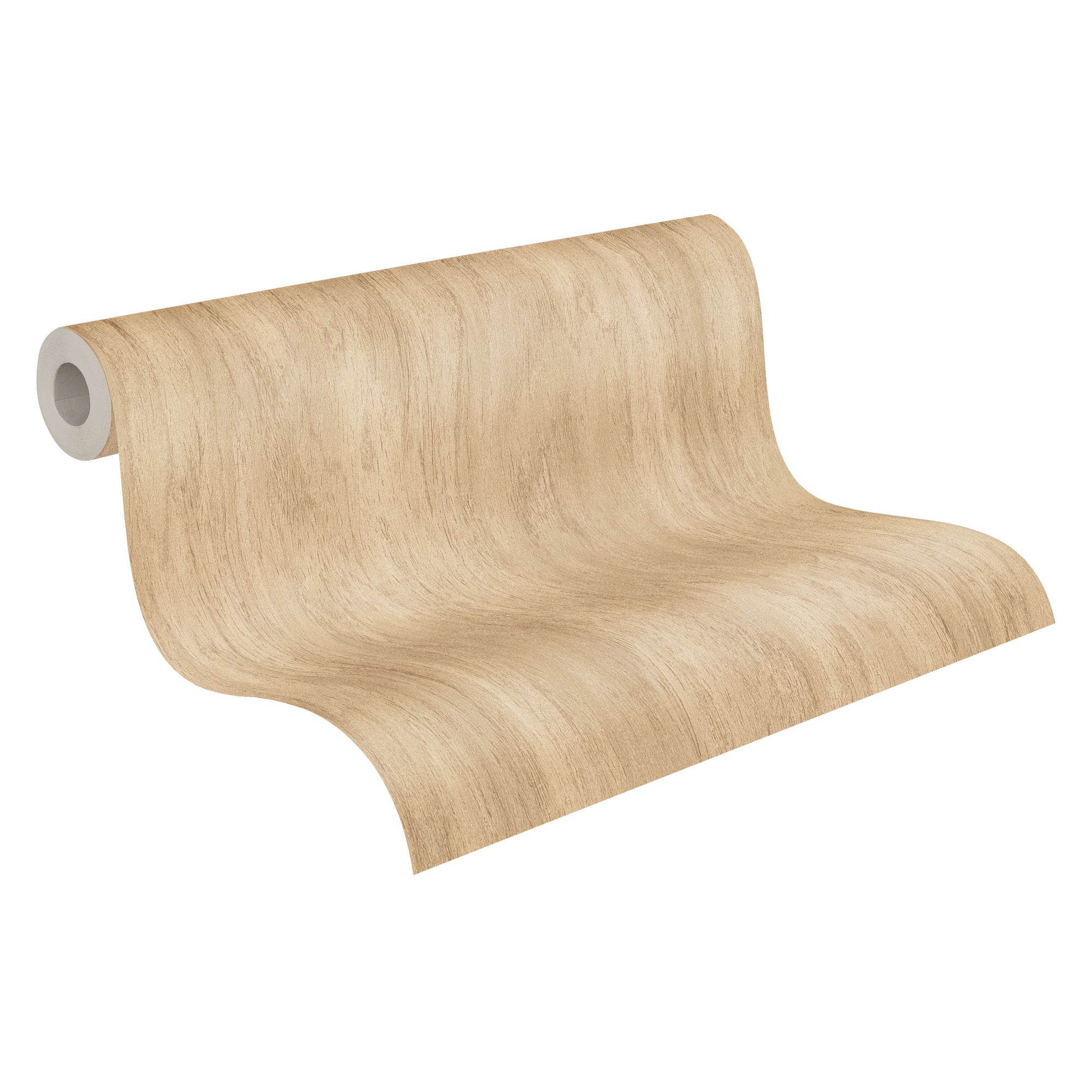 Hochwertige Vliestapete Beige Holzoptik