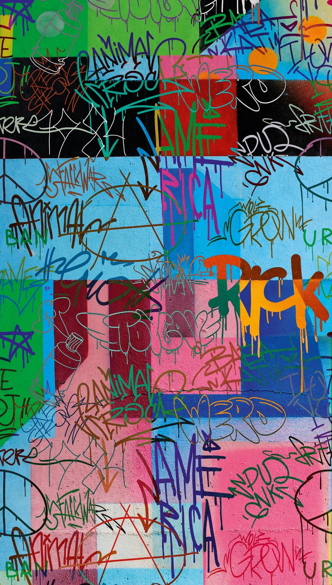 Hochwertige Fototapete Bunt Graffiti