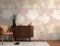 Hochwertige Fototapete Rosa Blumenmuster