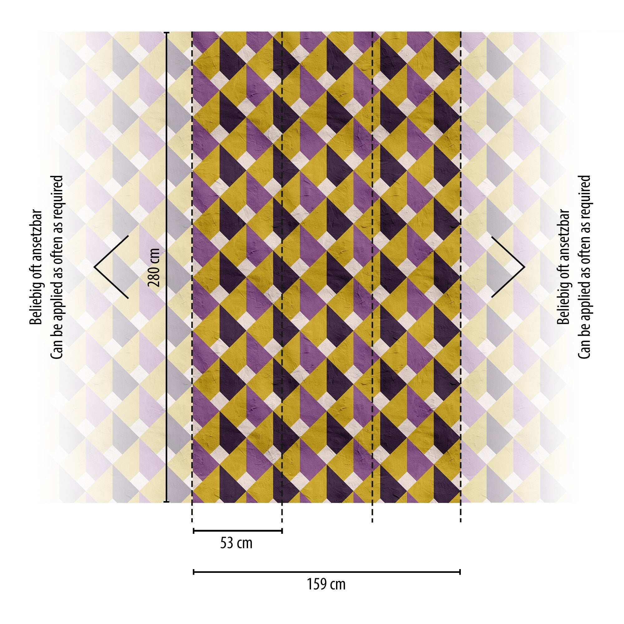 Hochwertige Fototapete Violett Grafik