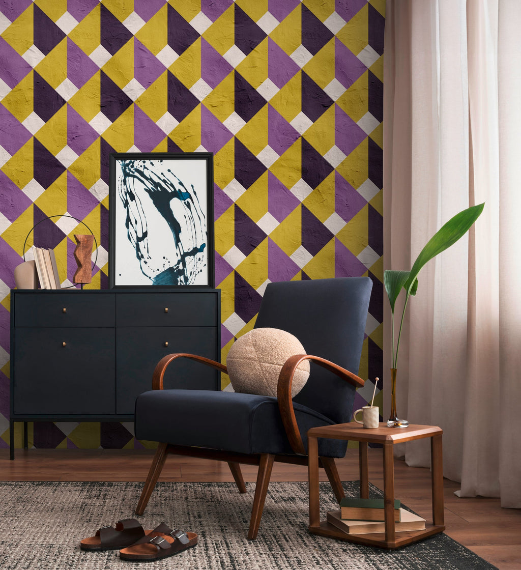 Hochwertige Fototapete Violett Grafik