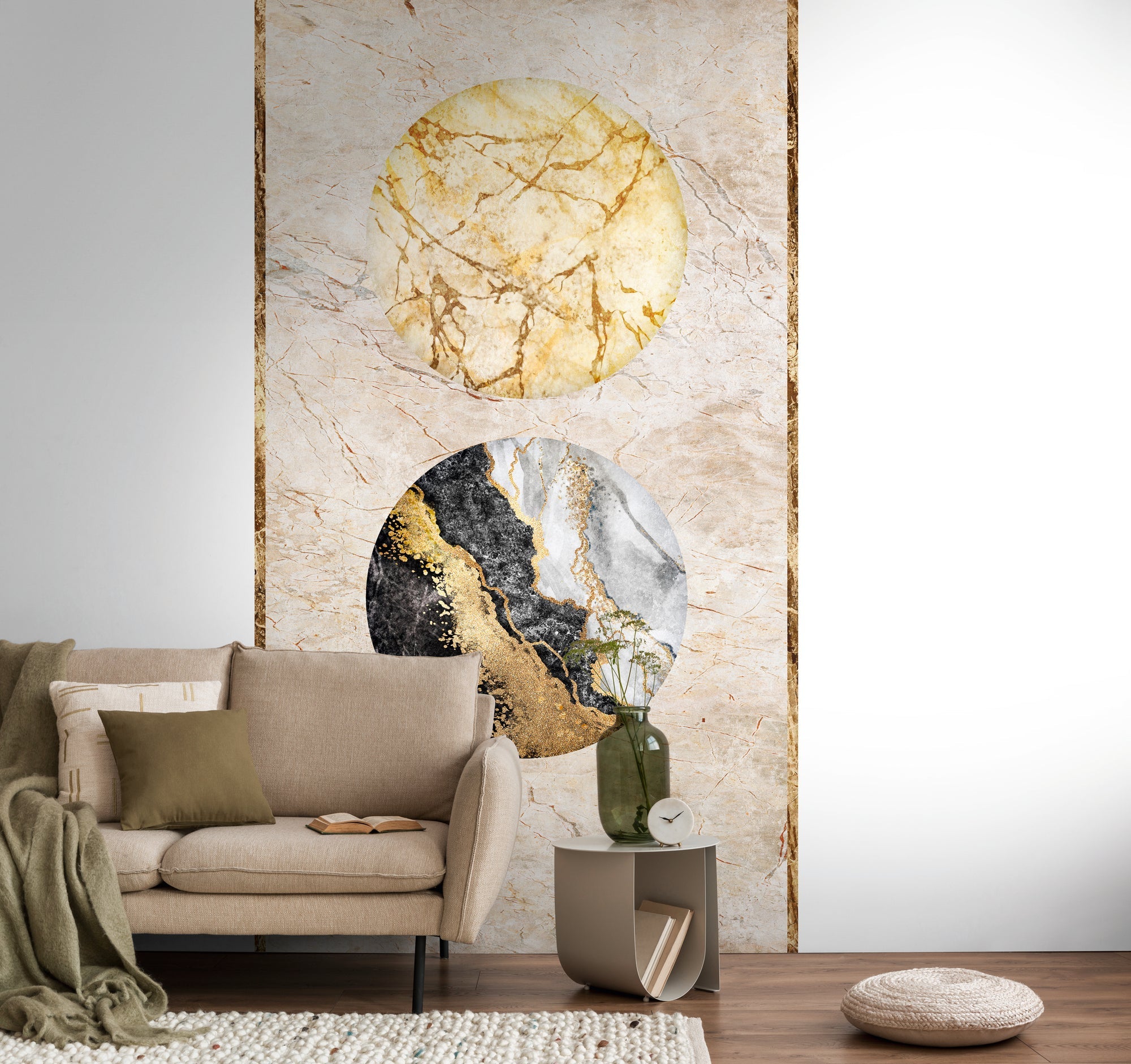 Hochwertige Fototapete Beige Marmor
