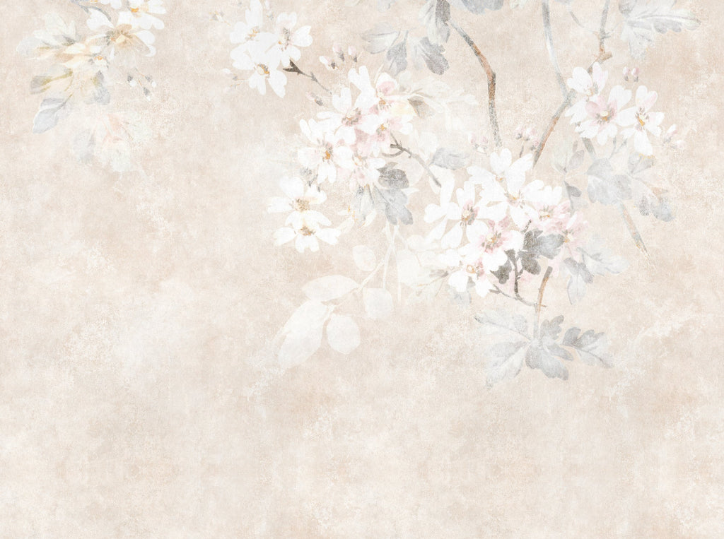 Hochwertige Fototapete Beige Floral