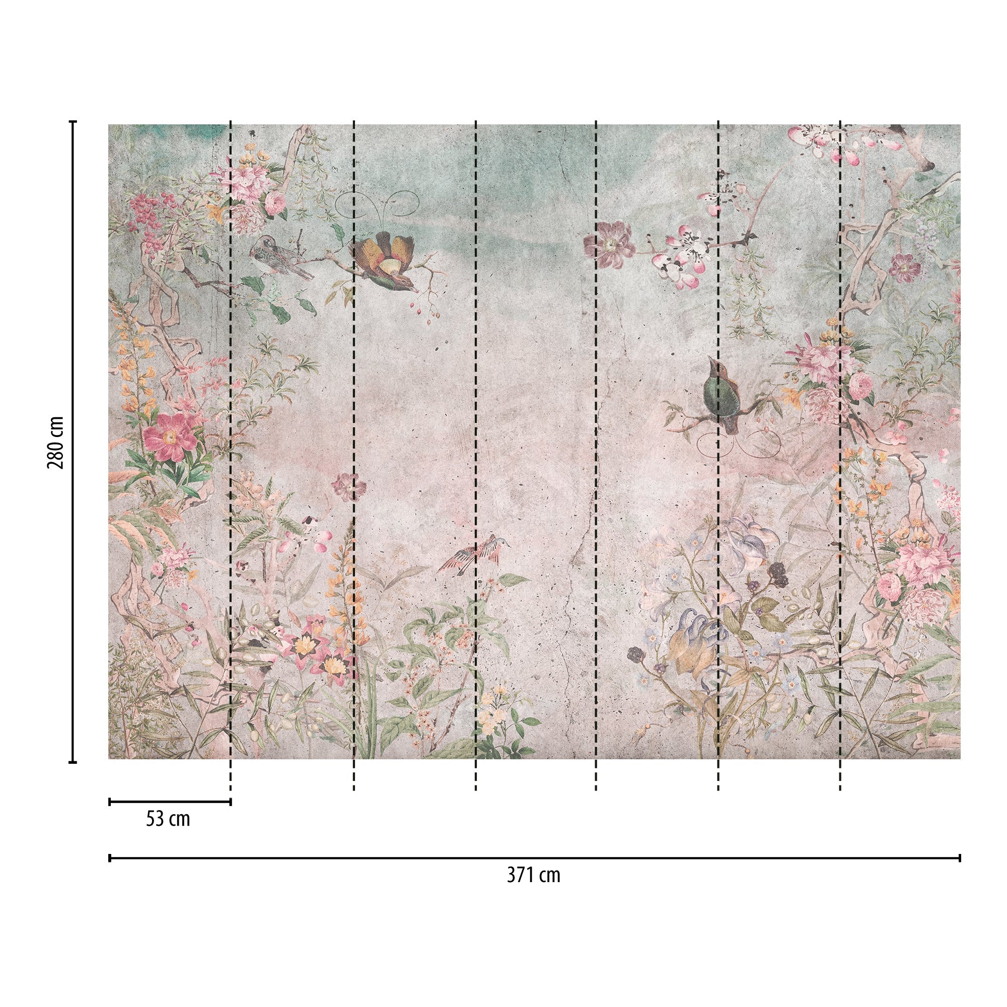 Hochwertige Fototapete Bunt Floral