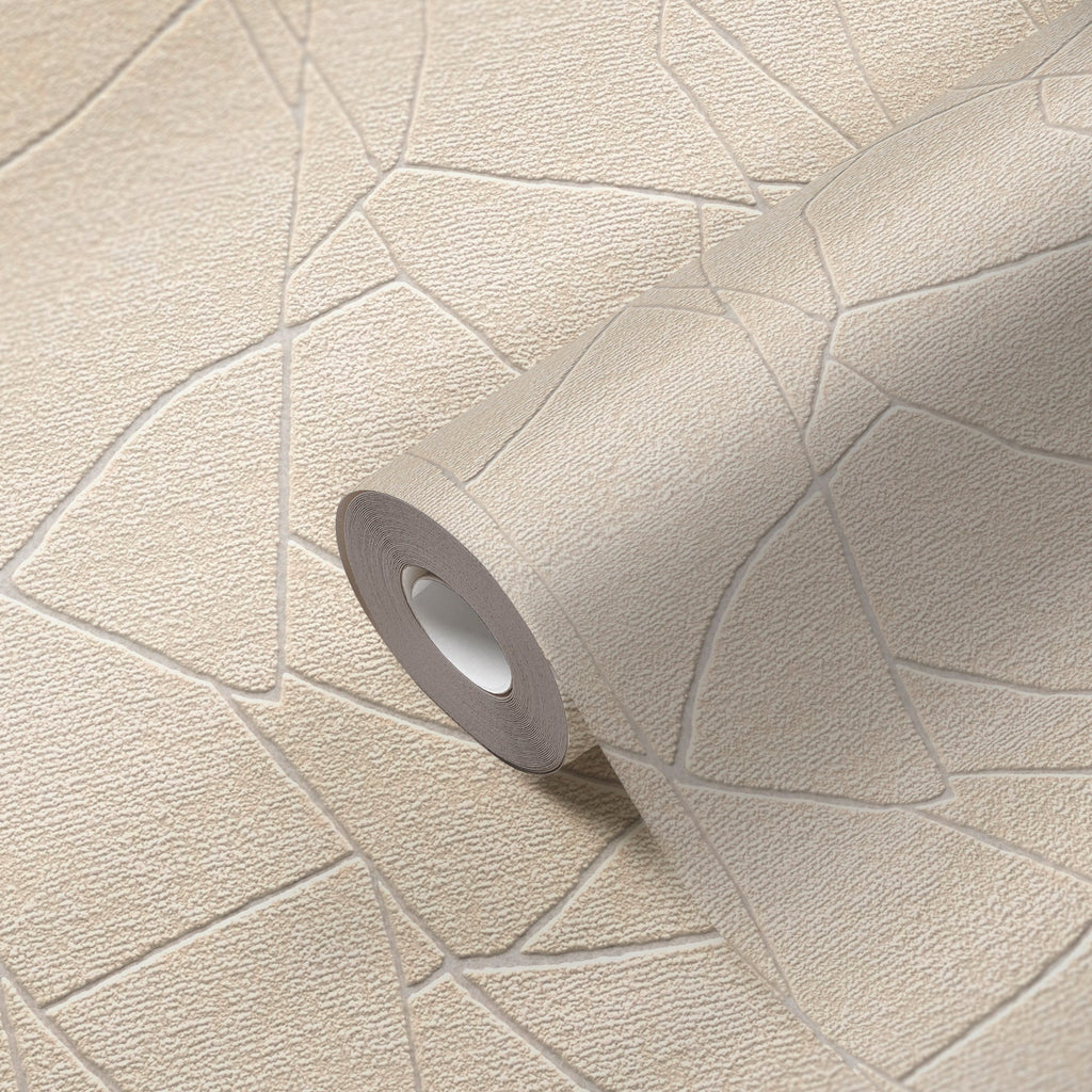 Hochwertige Vliestapete Beige Grafik
