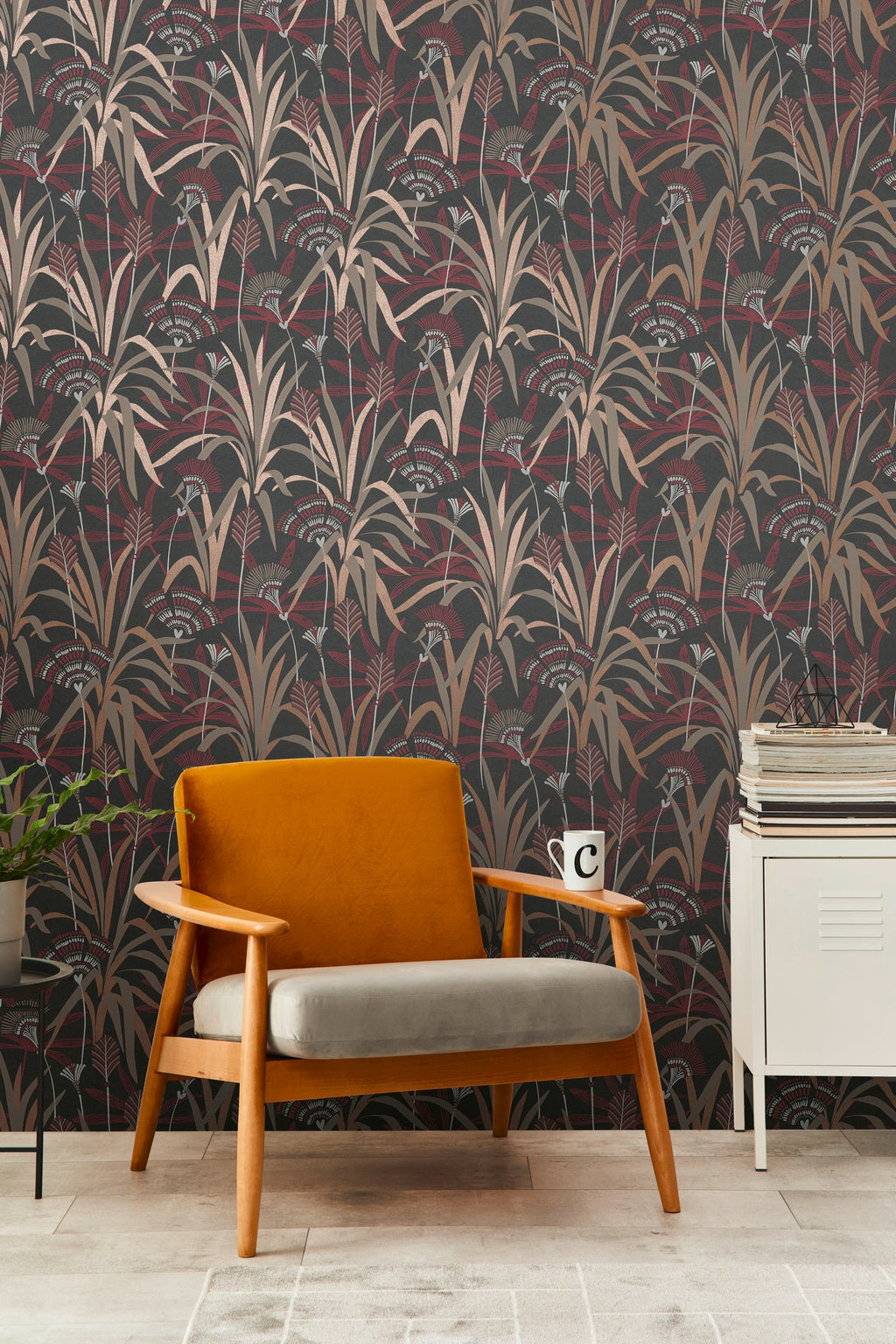 Hochwertige Vliestapete Metallic Floral