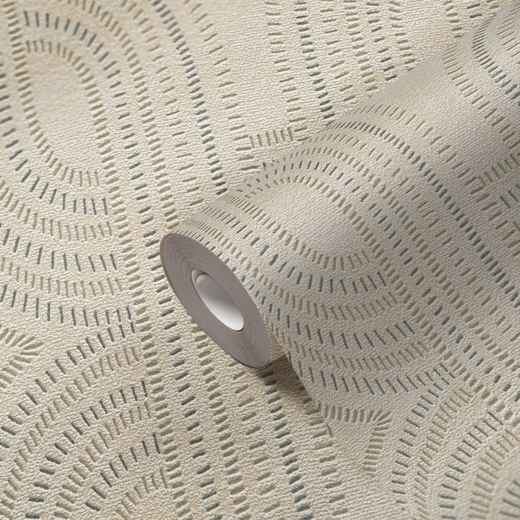 Hochwertige Vliestapete Beige Grafik