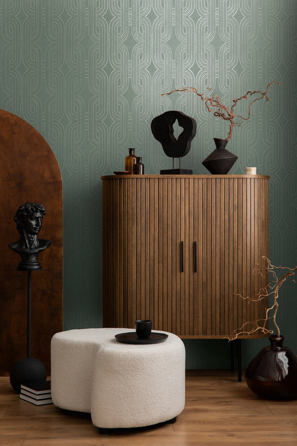 Hochwertige Vliestapete Blau Grafik