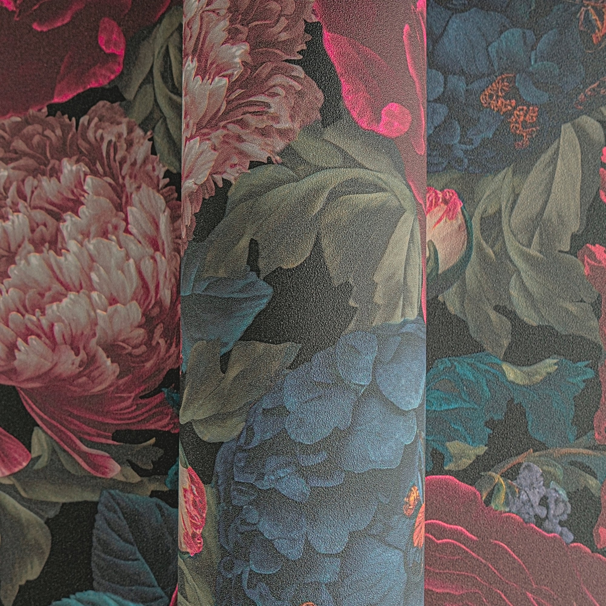 Hochwertige Vliestapete Rot Floral