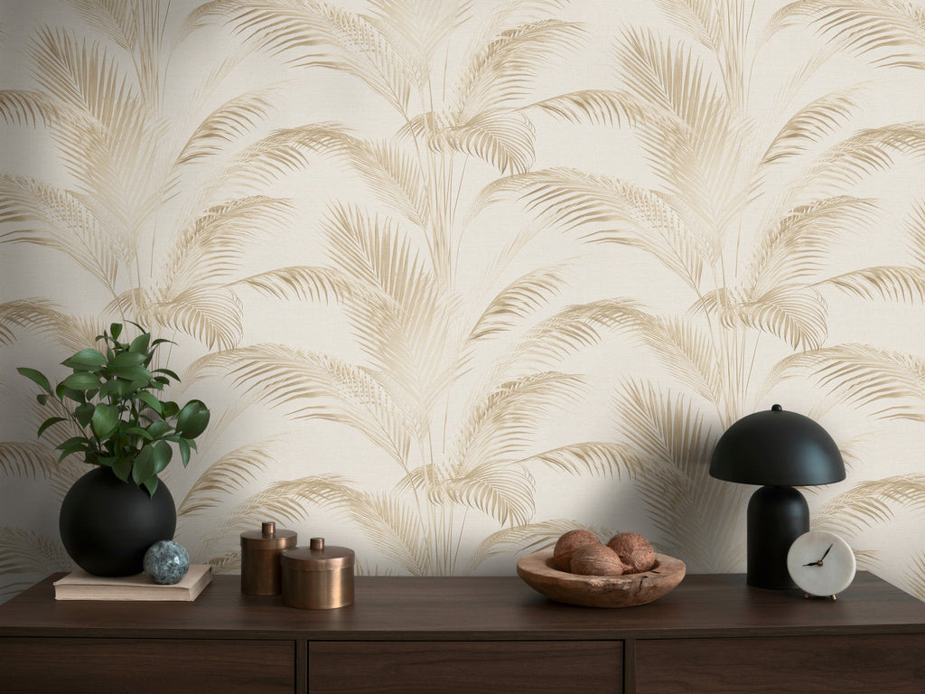 Hochwertige Vliestapete Creme Floral