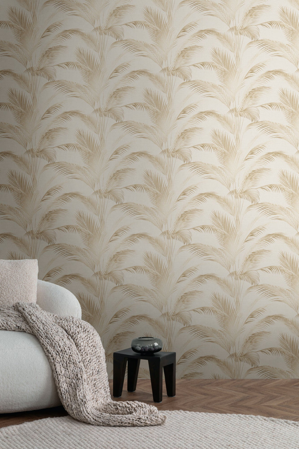 Hochwertige Vliestapete Creme Floral