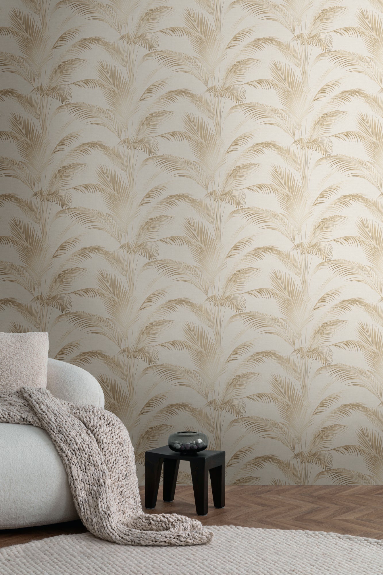 Hochwertige Vliestapete Creme Floral