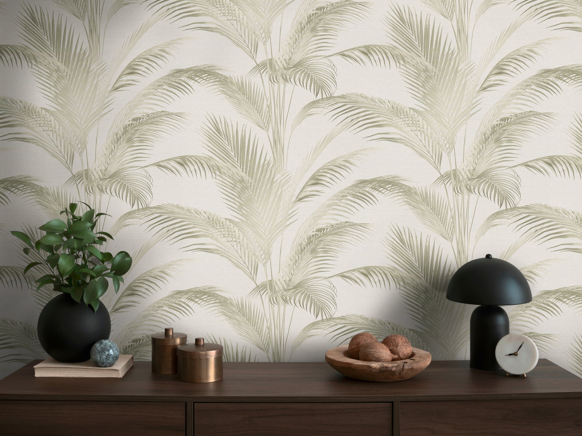Hochwertige Vliestapete Creme Floral