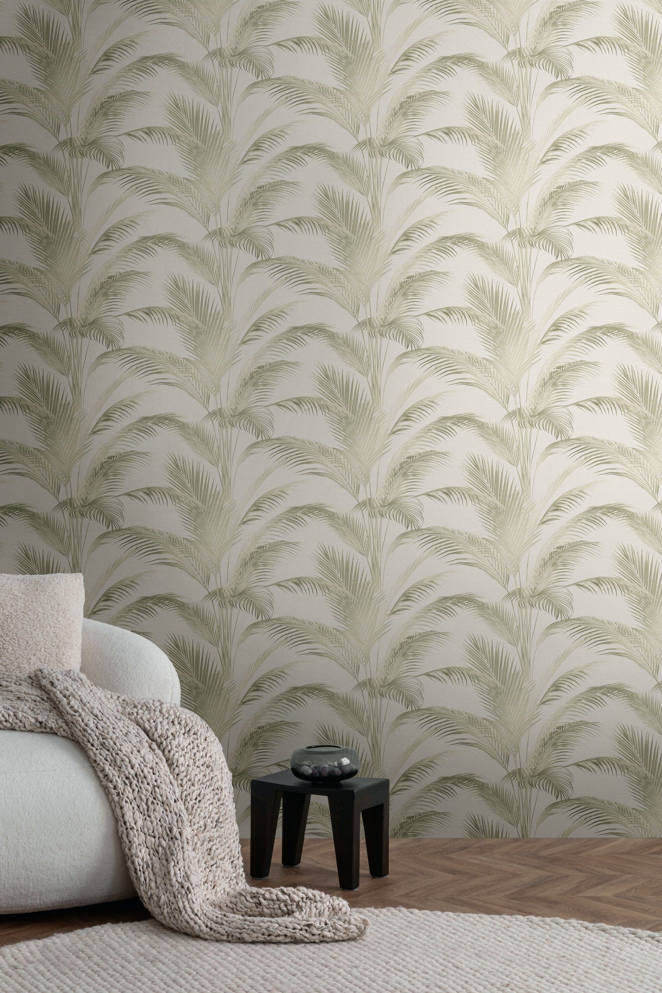 Hochwertige Vliestapete Creme Floral
