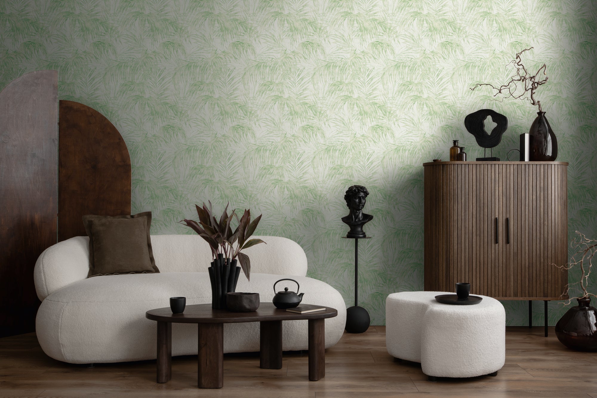 Hochwertige Vliestapete Creme Floral