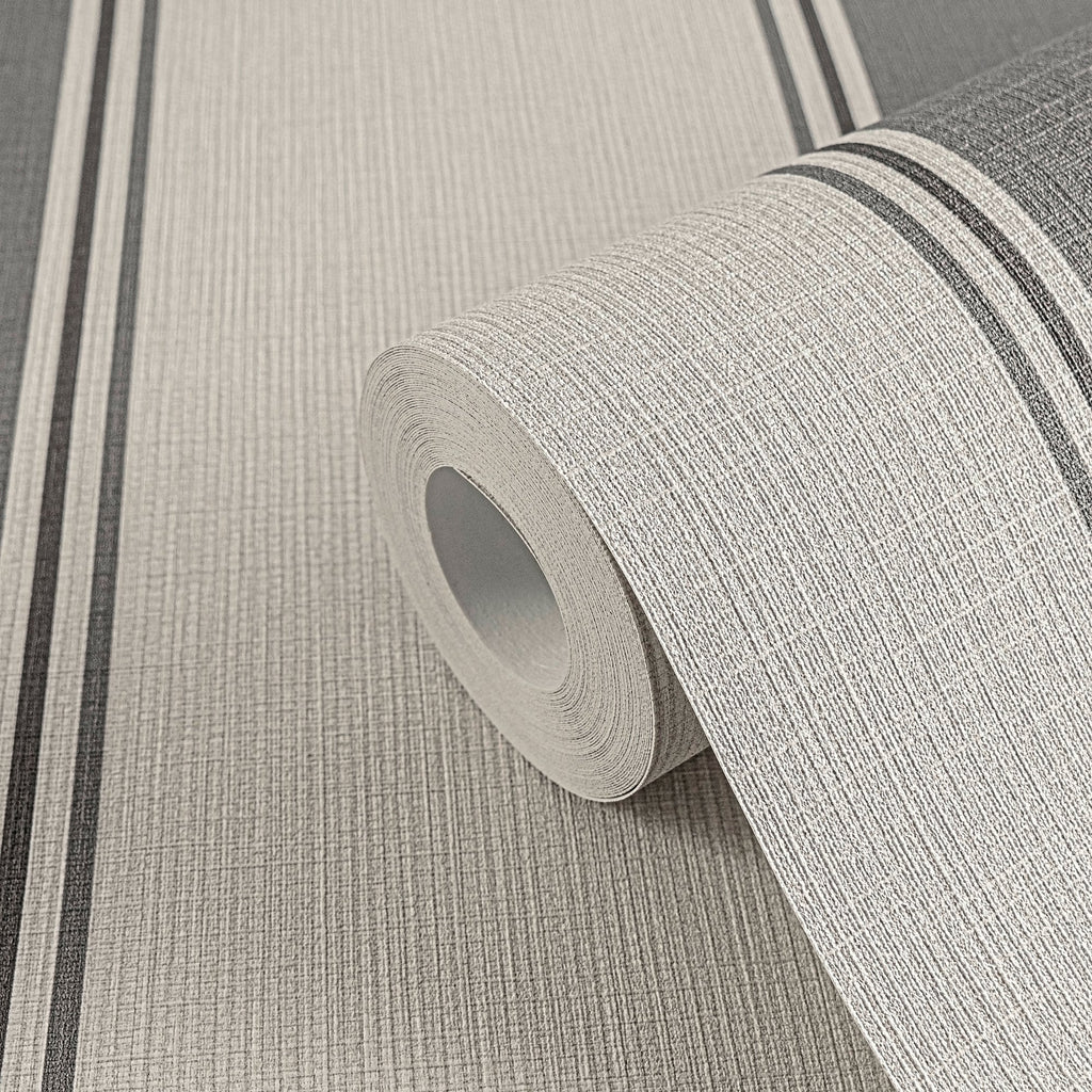 Hochwertige Vliestapete Beige Streifentapete