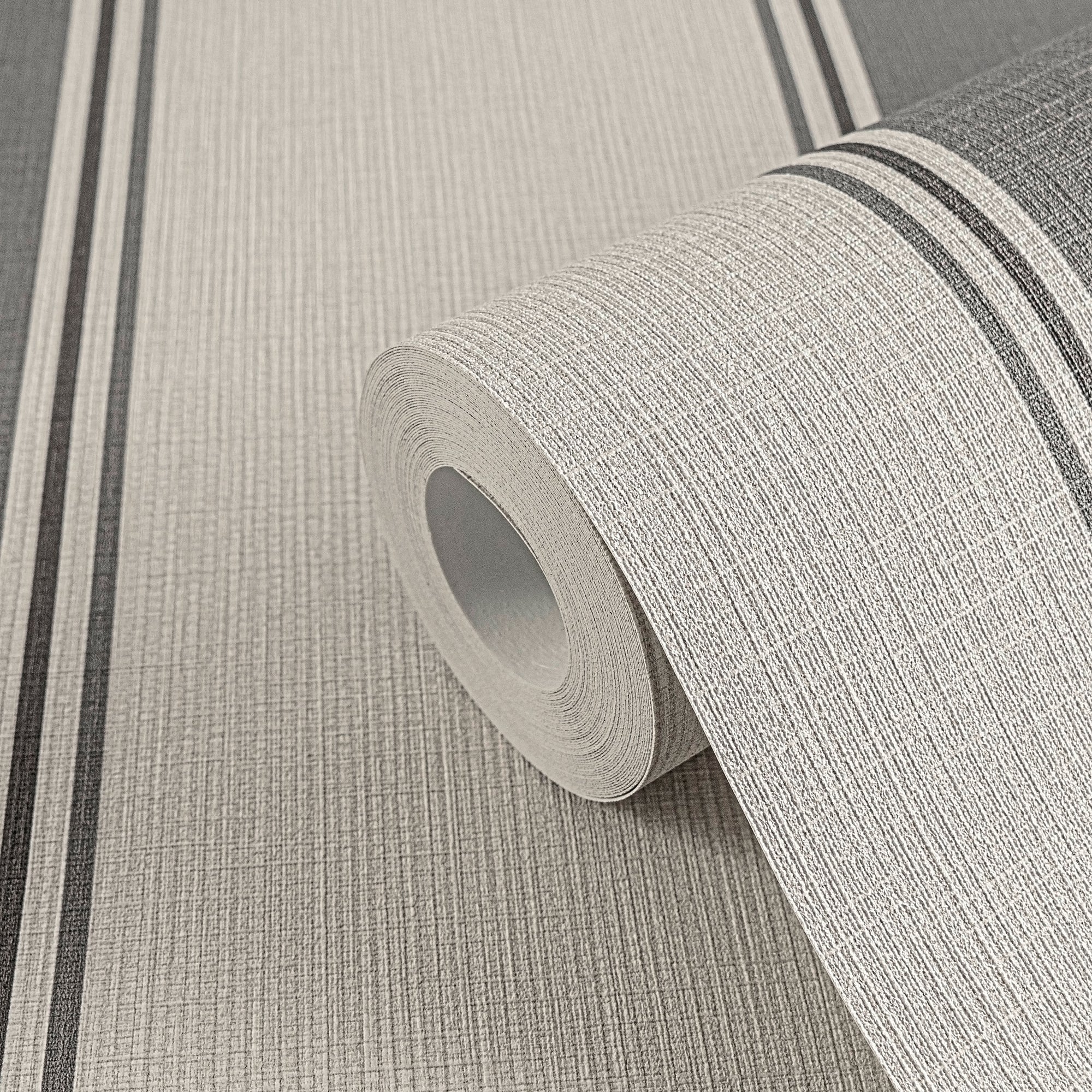 Hochwertige Vliestapete Beige Streifentapete