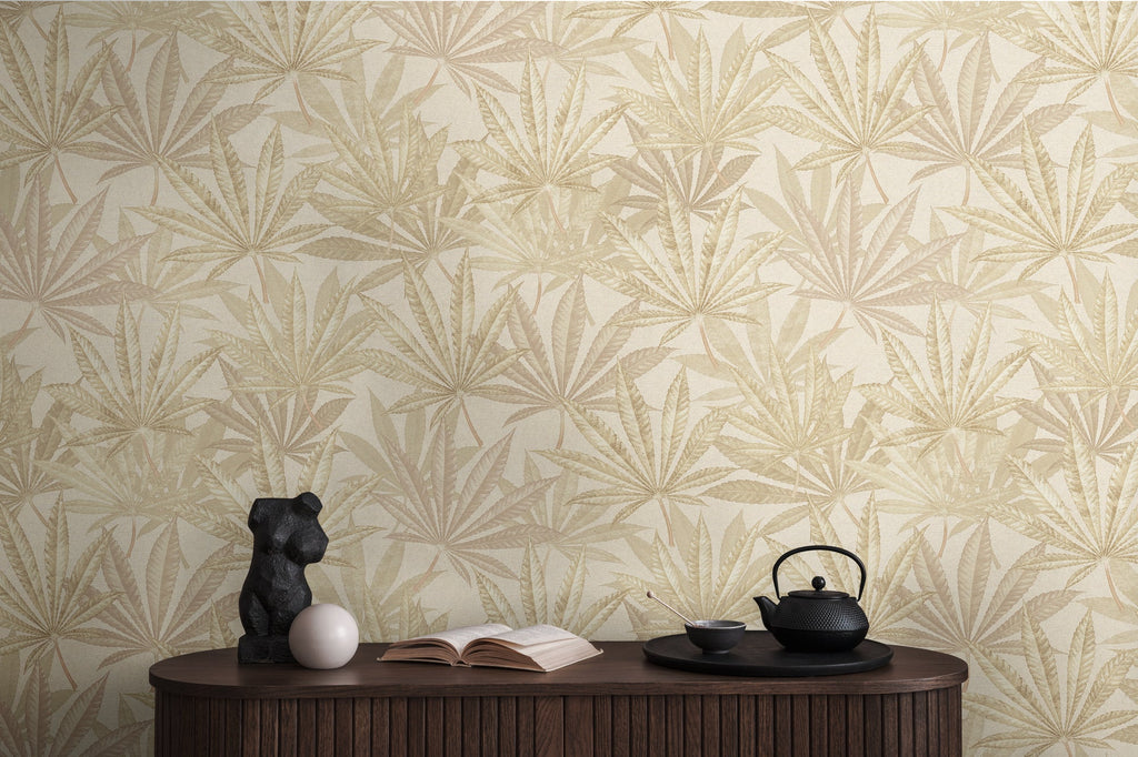 Hochwertige Vliestapete Creme Floral