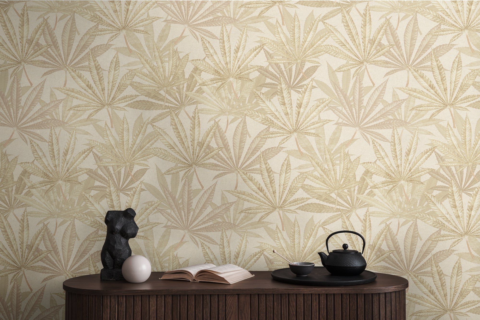 Hochwertige Vliestapete Creme Floral