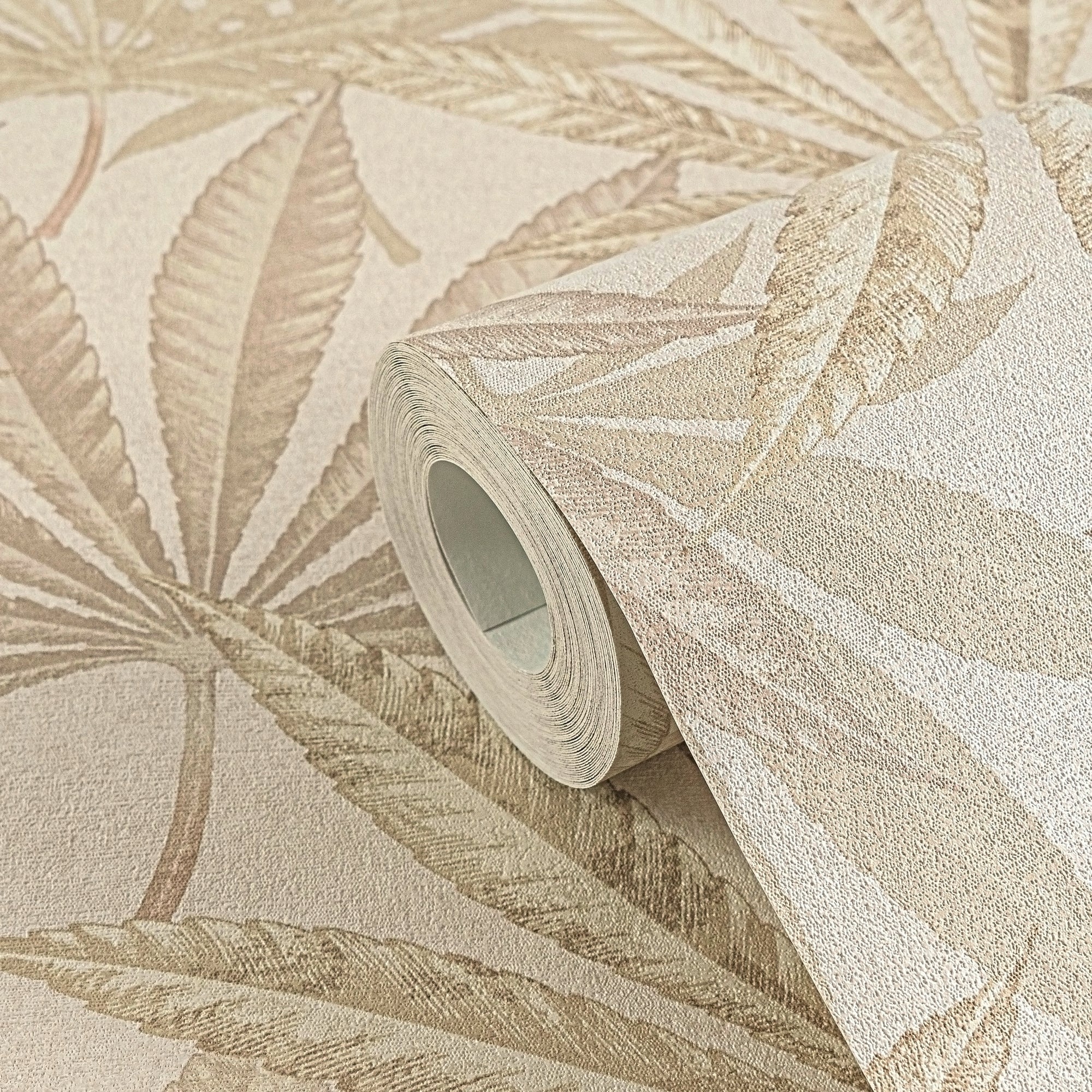 Hochwertige Vliestapete Creme Floral
