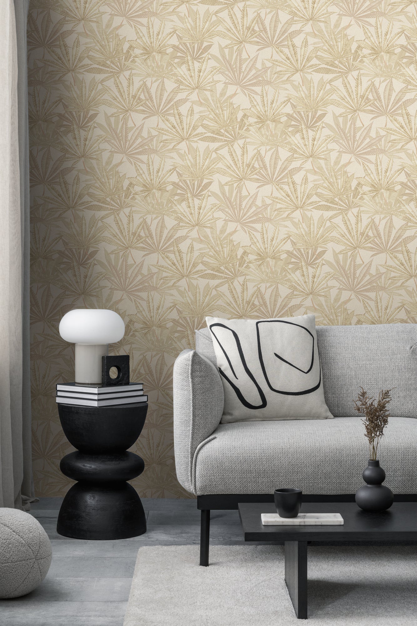 Hochwertige Vliestapete Creme Floral