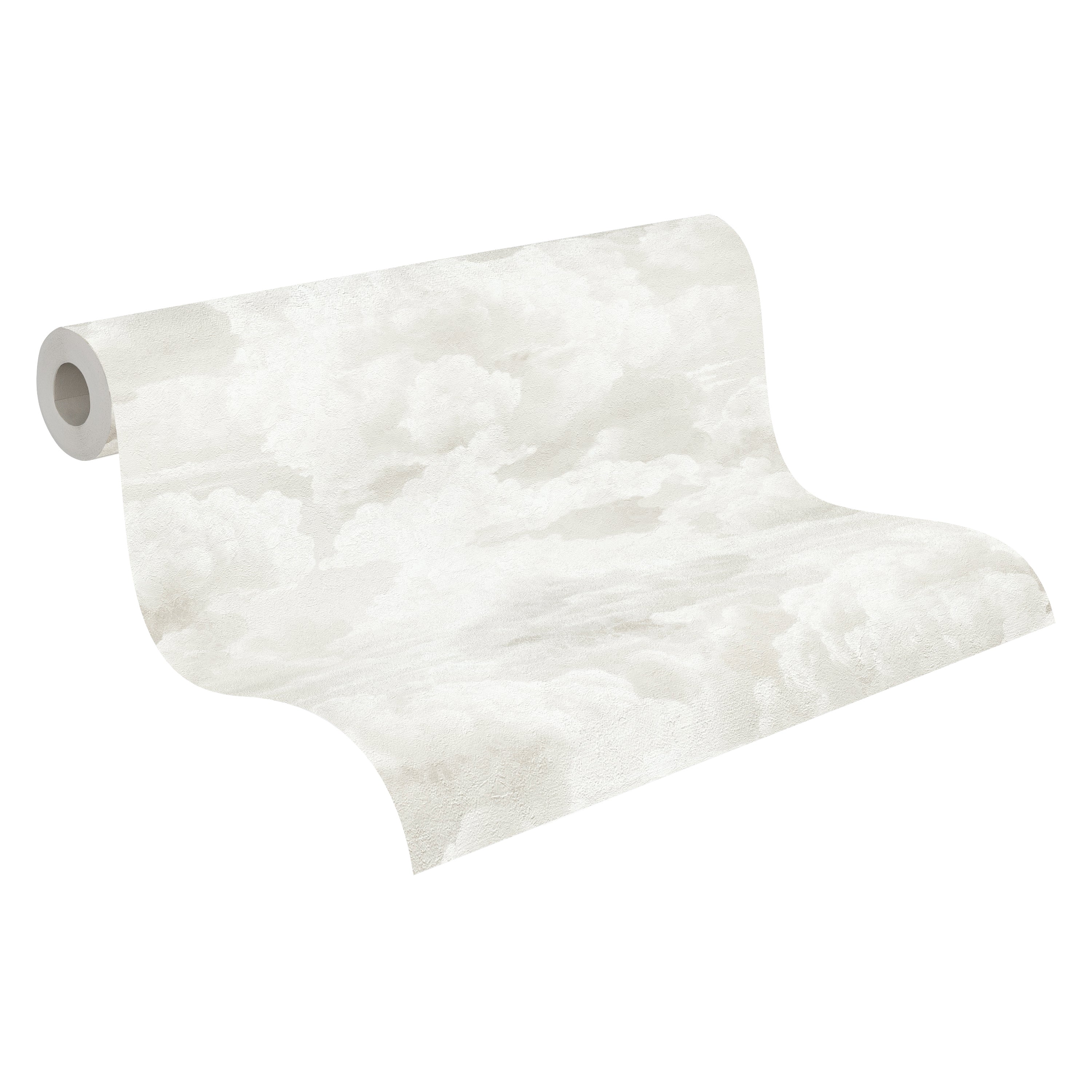 Hochwertige Vliestapete Creme Wolken