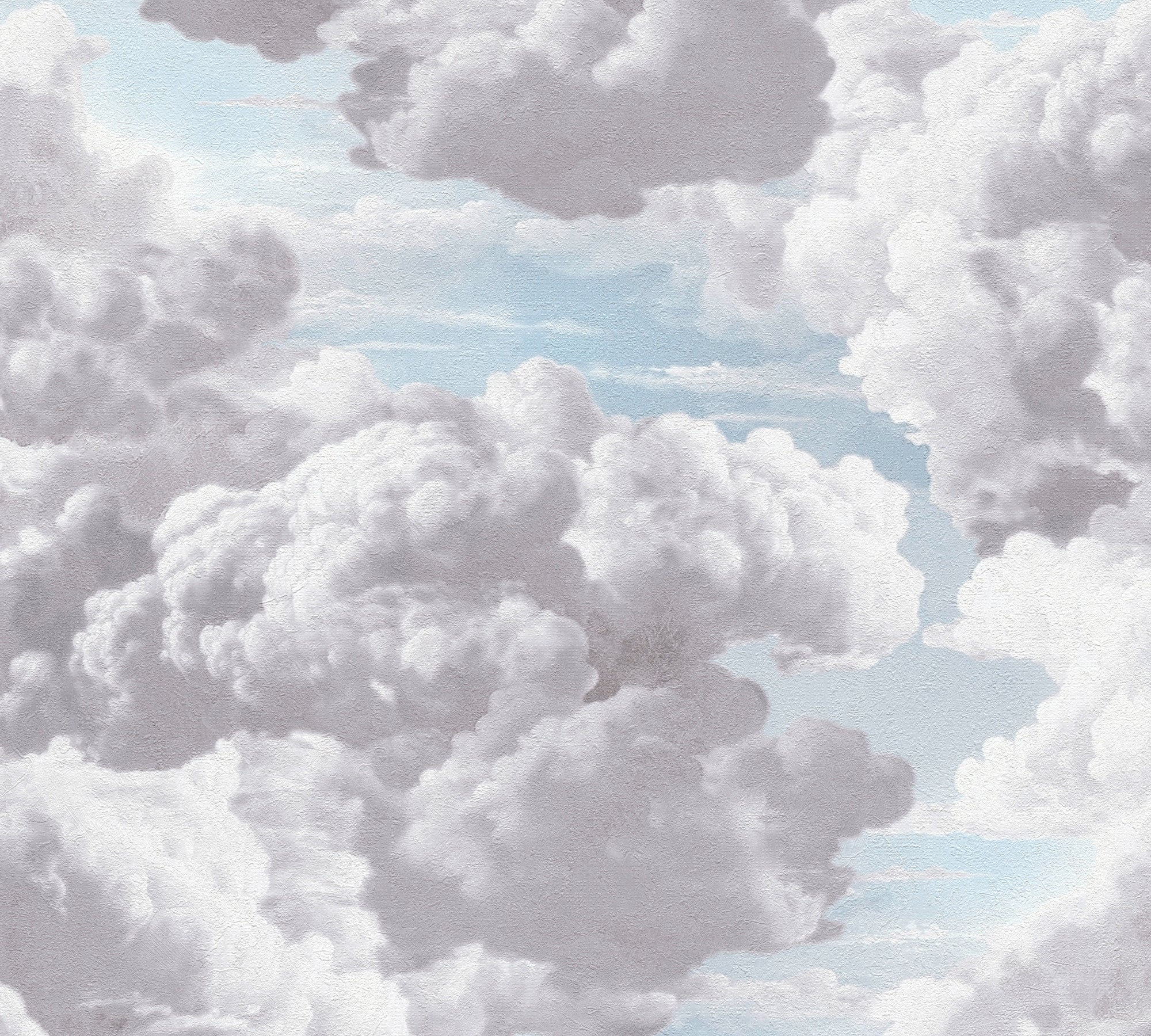 Hochwertige Vliestapete Grau Wolken