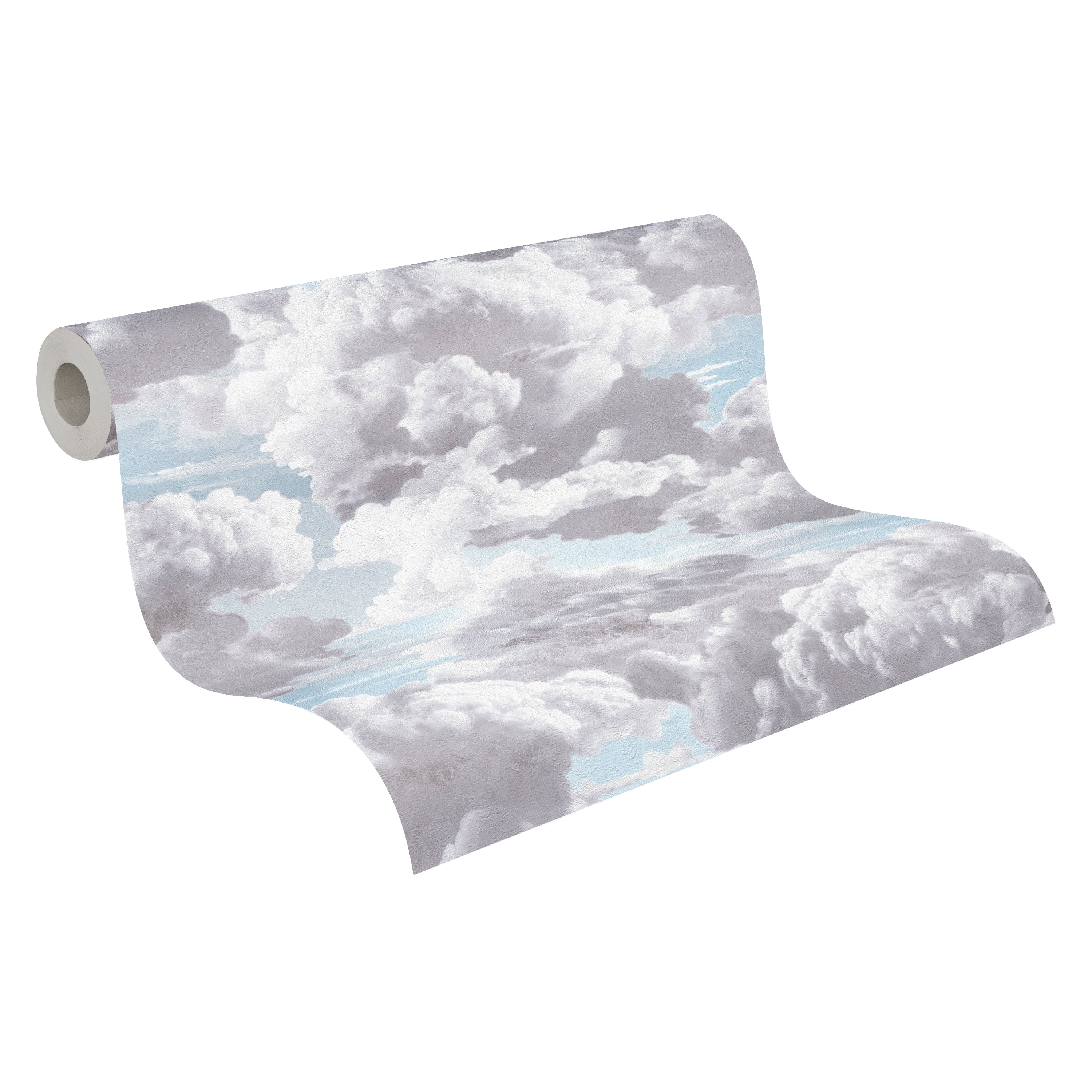 Hochwertige Vliestapete Grau Wolken