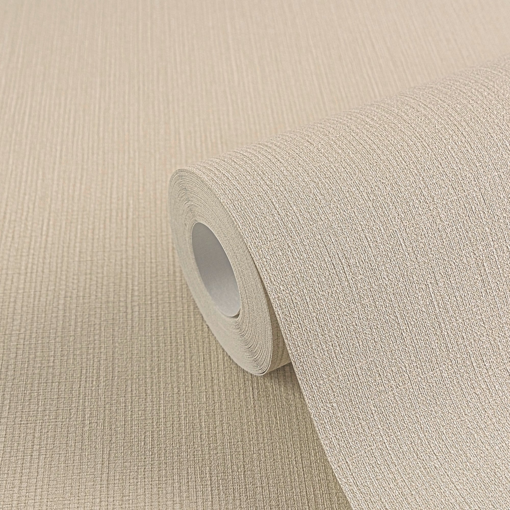 Hochwertige Vliestapete Beige Unitapete