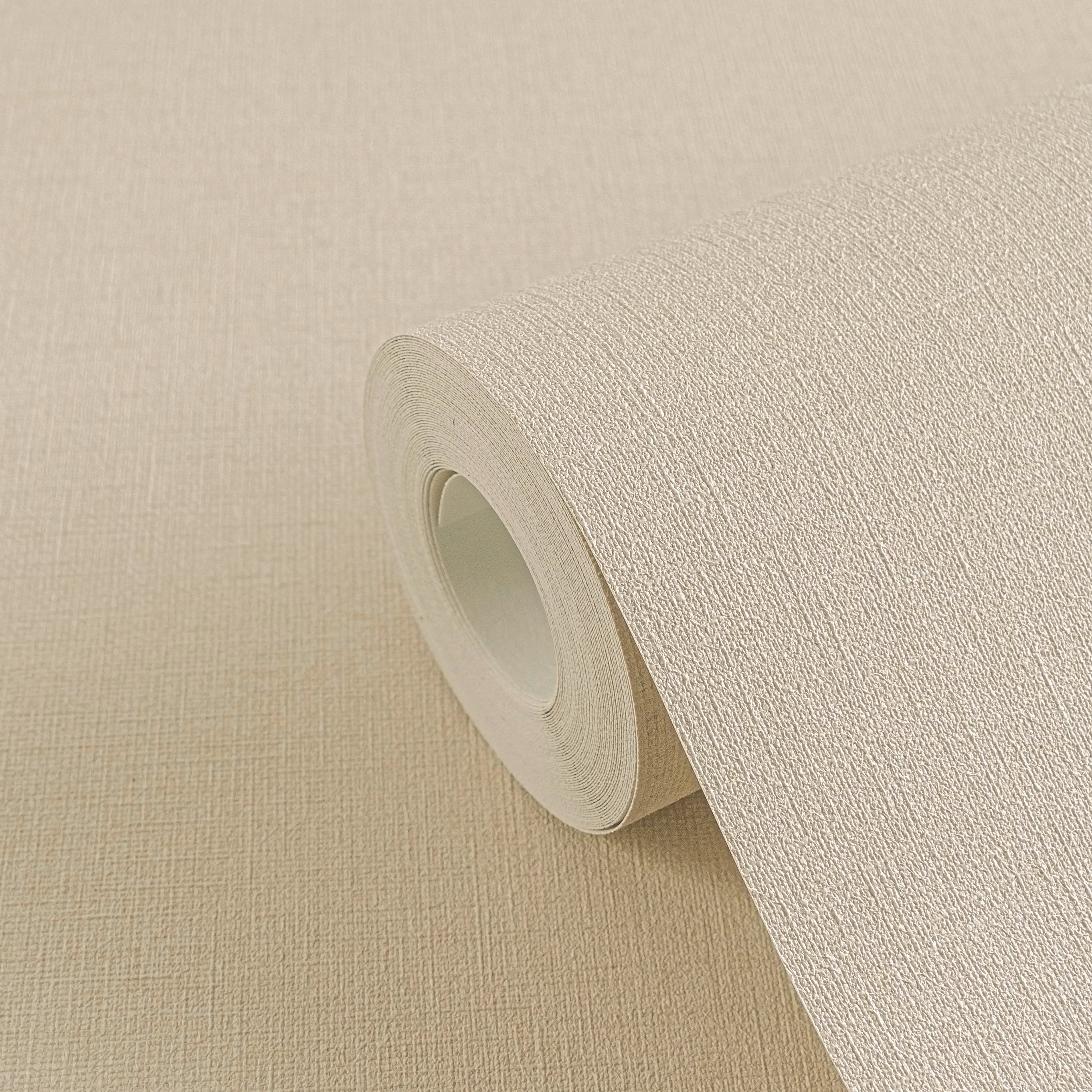 Hochwertige Vliestapete Beige Unitapete