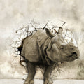 Fotomural Animal Wallpaper Breakthrough with Rhino - Premium Smooth Non-woven - XXL 2