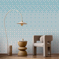 Fotomural Walls by Patel - Photo wallpaper »pixi blue« - Cross stitch pattern with pixel style - Blue