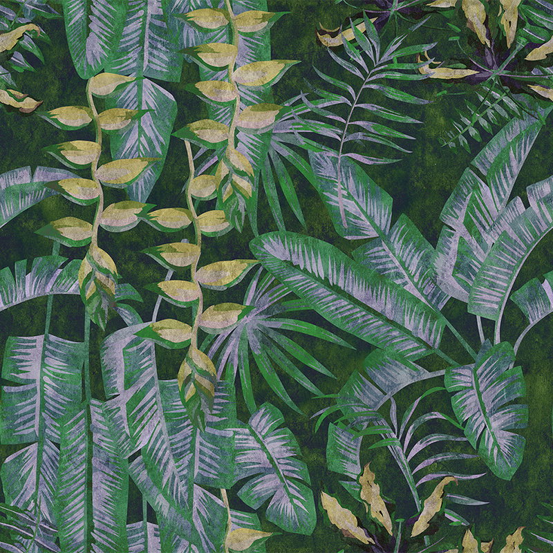 Fotomural Walls by Patel - Tropicana 2 - Digital print wallpaper with tropical plants in blotting paper structure - Yellow, Green