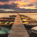 Fotomural Panel XXL 5 - Nature mural jetty with wooden messengers on premium smooth fleece