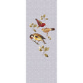 Fotomural Walls by Patel - Birds Panel - Photo Panel with Birds & Geometric Pattern-Nature Linen Texture - Blue, Purple