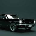 Fotomural Walls by Patel - Mustang 2 - Photo wallpaper, Mustang 1968 Vintage Car - Blue, Black