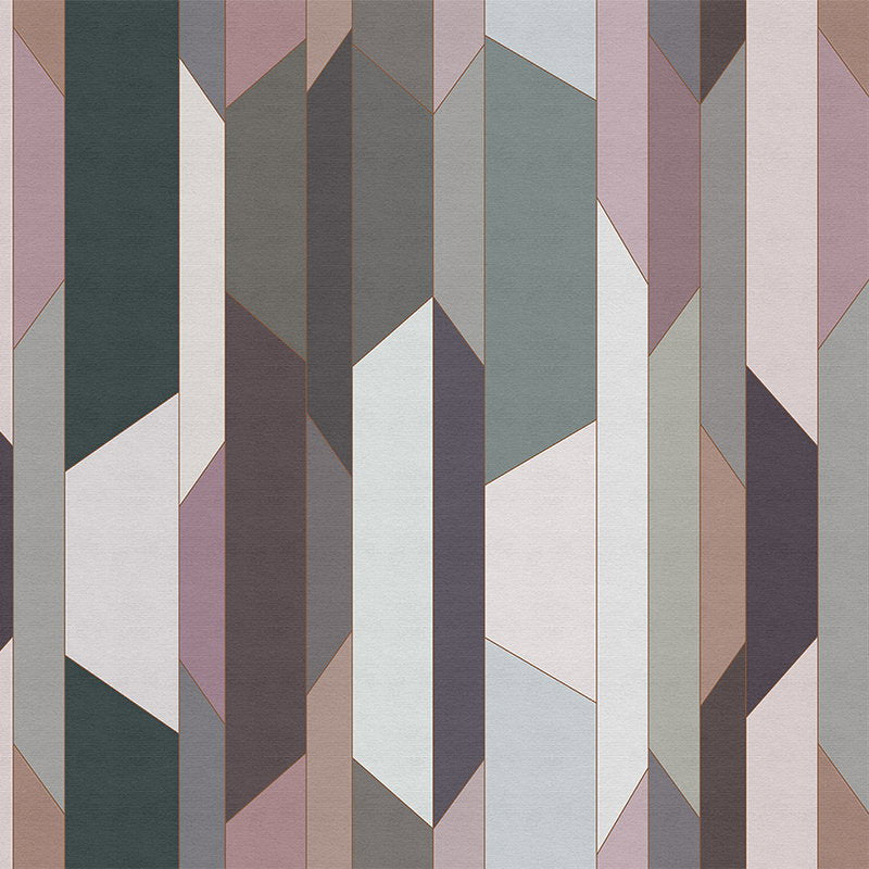 Fotomural Walls by Patel - Fold 2 - Photo wallpaper in ribbed structure with geometric retro pattern - Beige, Cream