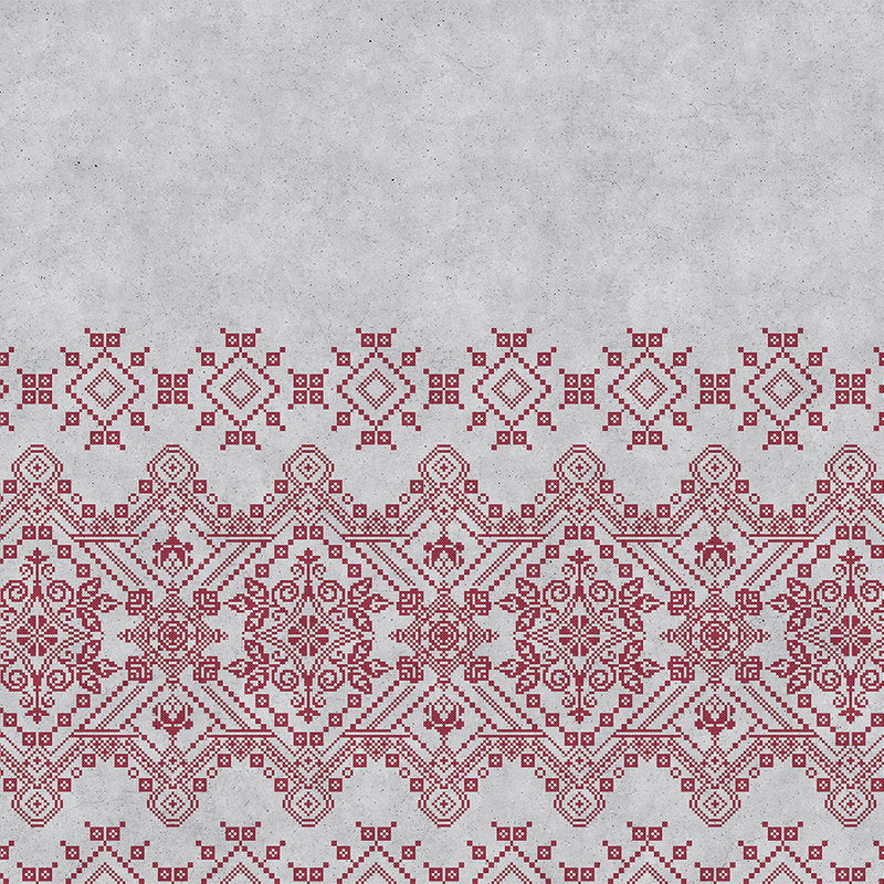 Fotomural Photo wallpaper embroidery patterns in Nordic style - Walls by Patel