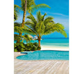 Fotomural Wellness mural beach & pool in portrait format - DD Motive 2