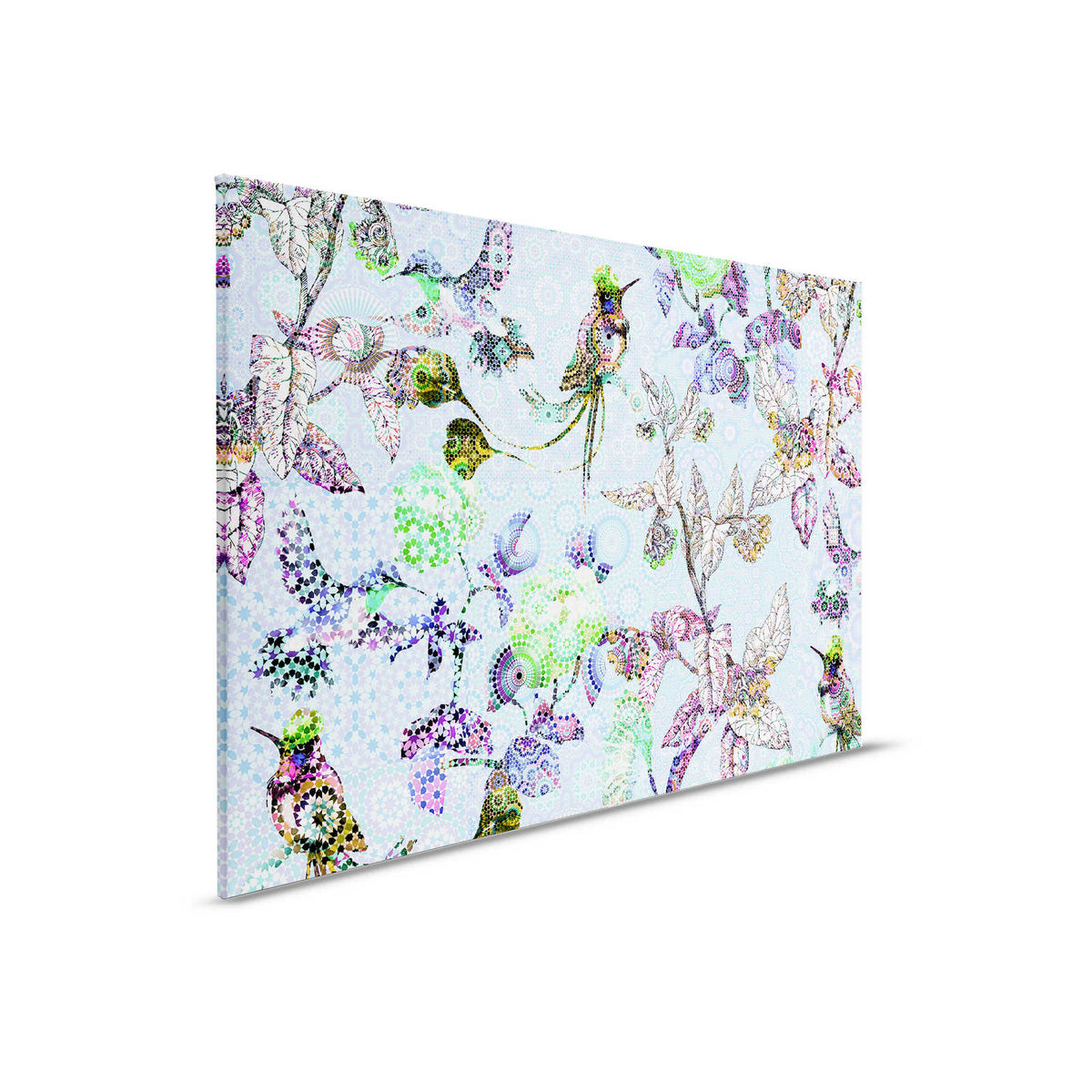 Cuadro Flores y Pájaros en Mosaico